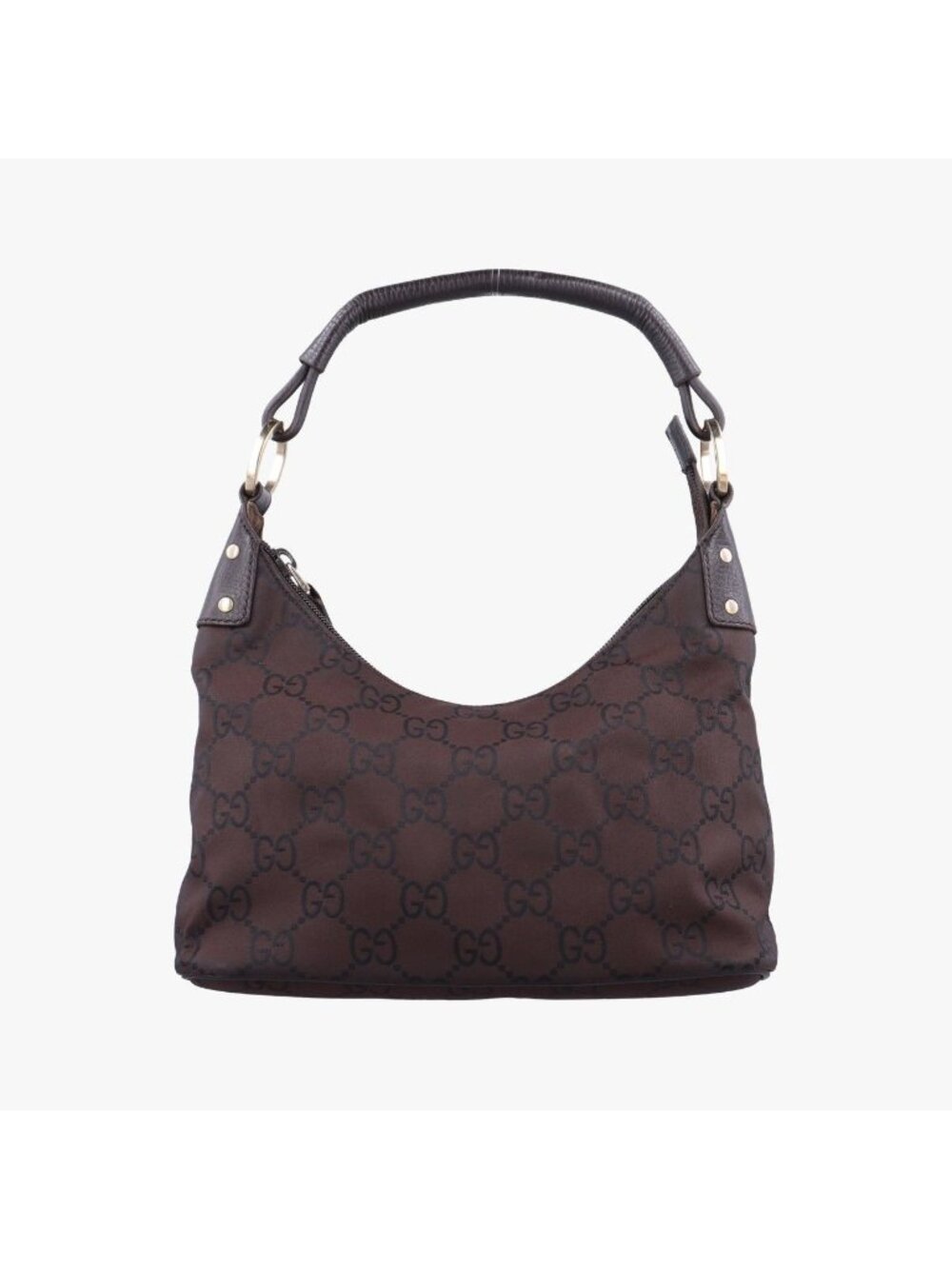 Gucci GG Pattern Brown Canvas Leather